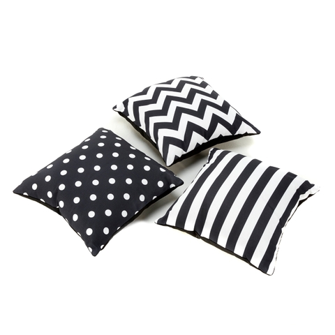 Black and White Cushions - Pack of 3